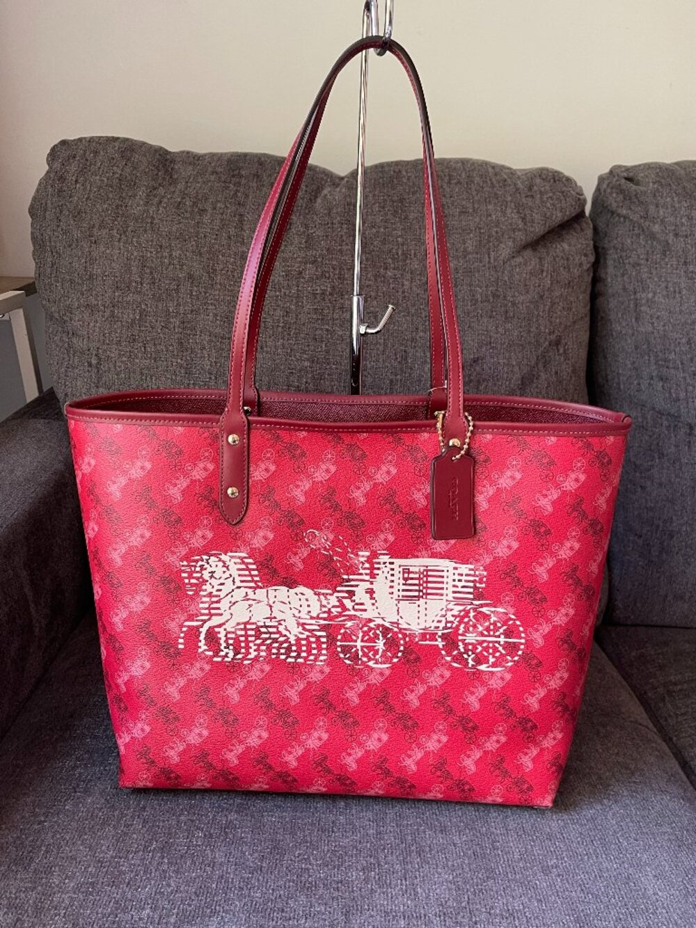 Coach Reversible City Tote with Horse and Carriage Print NWT